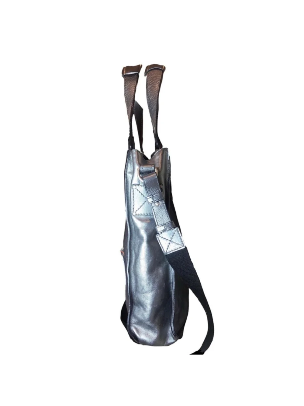 MR CHLOE Paddington Bag Silver Leather Tote Padlock Key Crossbody Shoulder Strap